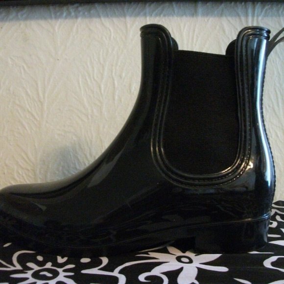 Nicole Miller Suzy Rain Boots Size 6 Black - Picture 4 of 8